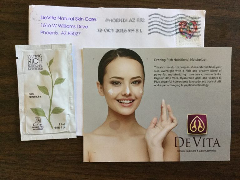 Free DeVita Evening RICH Nutritional Moisture  sample