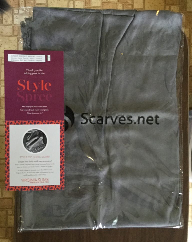 Won a Chic Scarf from Virginia Slims Style Spree Sweepstakes