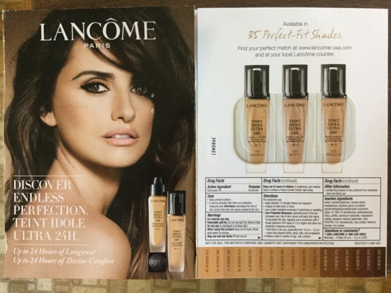 Free Lancôme Paris TEINT IDOLE ULTRA 24H foundation sample