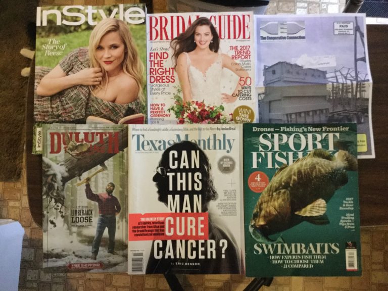 📬 11-08-2016 Free mail 👙 InStyle 👰🏻 Bridal Guide ⚡️The Cooperative Connection ⛏ Duluth Trading Co 🌏 Texas Monthly 🎣 🐠 Sport Fishing 🐟 🦀