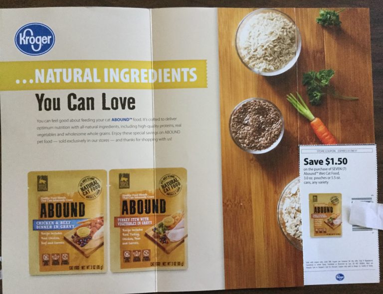 📬 🎃 Thank you very much Kroger 👻 😻 for our ABOUND Healthy Food Blends Cat 🐱 food coupon 😸🙀 our cats thank you to 😹 😽