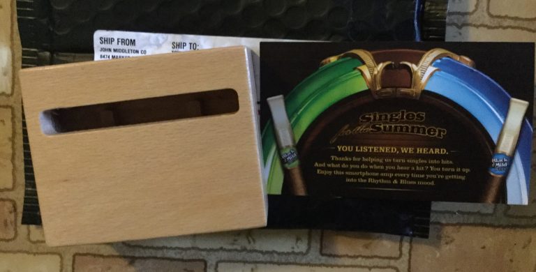 Free phone amplifier from the Black & Mild Rhythm & Blues sweepstakes