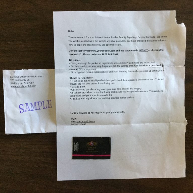 Free Bootiful Enhancement Product Sample
