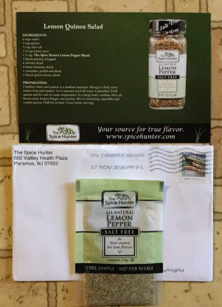 Free Spice Hunter All Natural Lemon Salt sample