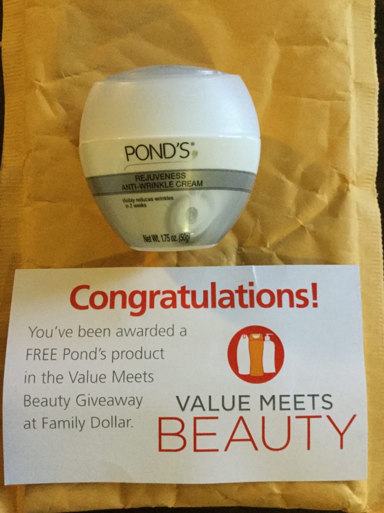 Free Pond’s product in the Value Meets Beauty Giveaway at Family Dollar
