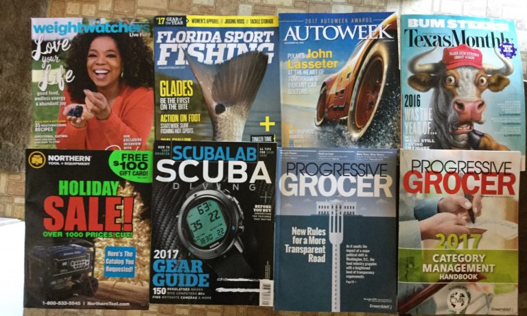 📬 12-21-2016 Free mail 💇🏾 WeightWatchers 🐠 Florida Sport Fishing 🚗 Autoweek 🐮 Texas Monthly 🗜 Northern Tools 🏊🏻‍♀️Scuba Diving 🍦Progressive Grocer 🎁 🎄