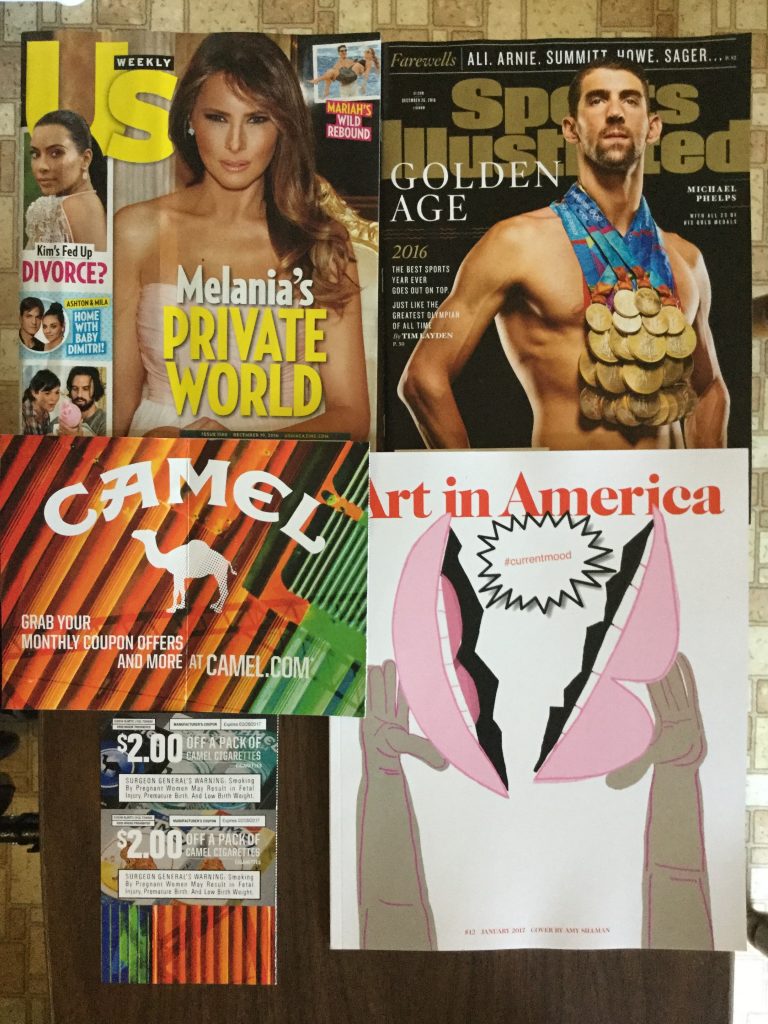 :) 12-22-2016 Free mail 📬🌟 US Weekly :)  Sports Illustrated 🚬📯 Camel 🐫 coupons 🎨  Art in America 🎁 🎄