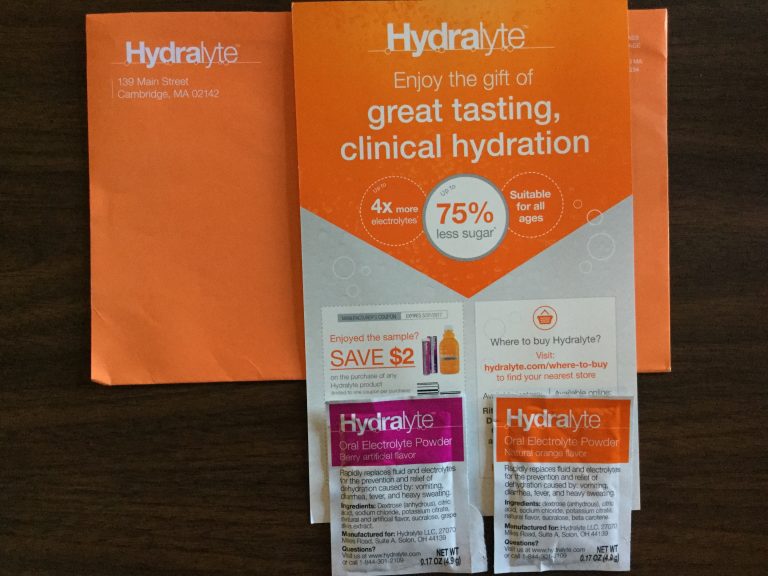 Free Hydralyte Oral Electrolyte Powder Drink Mix Samples