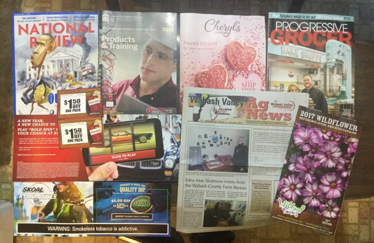💣 1-17-2017 Free mail 🗽National Review 🚒 NFPA 🍪Cheryl’s cookies 🍓 Progressive Grocer 🚬 Winston and SKOAL coupons 🐖 Wabash Valley Ag News 🦋 Wildseed Farms 🐝 🌻