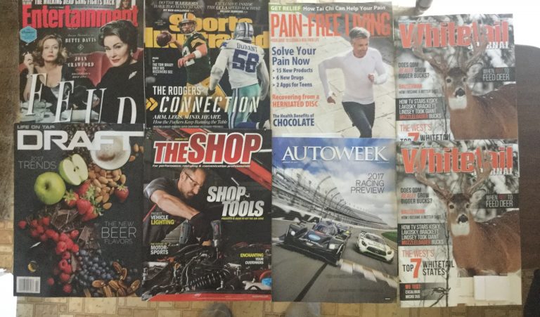 📬 1-20-2017 Free mail 🎎 Entertainment weekly 🏈 Sports Illustrated 💉 Pain-Free Living 🦌 Whitetail Journal 📓🍺 Life on Tap DRAFT 🏎 The SHOP 🚘 Autoweek 🐺 Whitetail Journal 📕