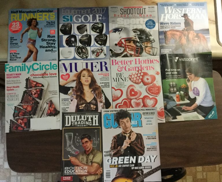 📮 1-26-2017 Free mail  🏃🏽 Runners World 🌎 SI Golf 🏌 Sports Illustrated 🐴 Western Horseman 🎱 Family Circle 👙 MUIER 💗 Better Homes & Garden 📰 Vista print 👖 Duluth Trading Co 🎸 Guitar World 🎧