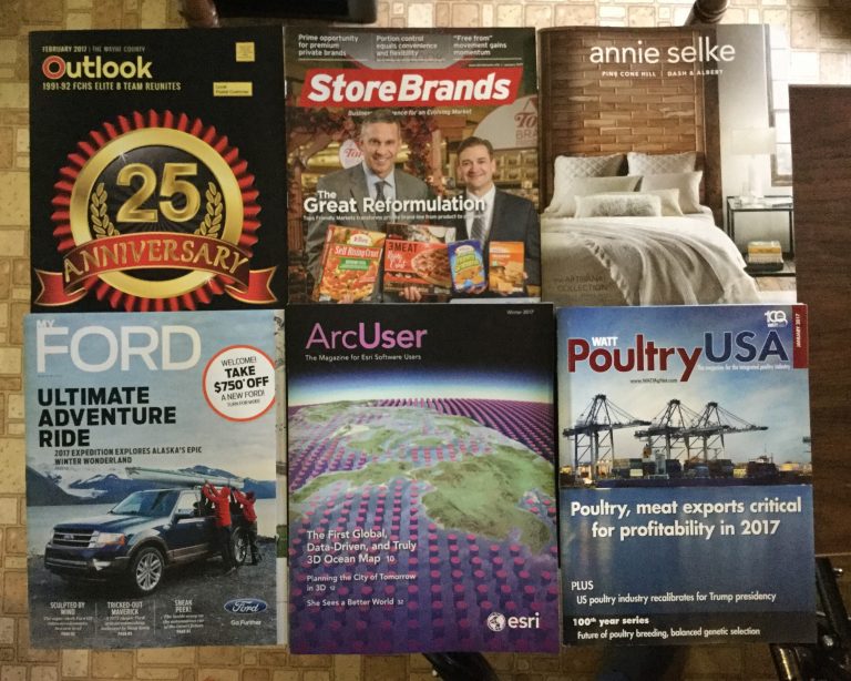 📬 1-31-2017 Free mail 📜 The Wayne County Outlook 🏪 Store Brands 🛍 Annie Selke 🚙 My FORD 🌎 Arc User 🐓 WATT Poultry USA 🇺🇸
