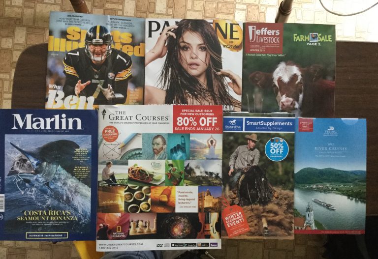 📬 1-5-2017 Free mail 🏈 Sports Illustrated 💇🏼 🚿 PANTENE for InStyle 🐂 Jeffers Livestock 🐟 Marlin 🎓 The Great Courses 🐎 SmartPak ⛵️ 2017 Viking River Cruises 🚢