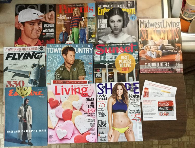 📪 1-06-2017 Free mail ⛳️ Golf 🏌 Parents 🚂 Entertainment weekly 🛫 Flying 🏰Town&County 🏜 Sunset 🌅 Midwest Living 🗺 Esquire 💓 Martha Stewart Living 👙 Shape 🥃 coupon for a Free 12 pack Coca-Cola product 🍾 using MyCokeRewards  💕