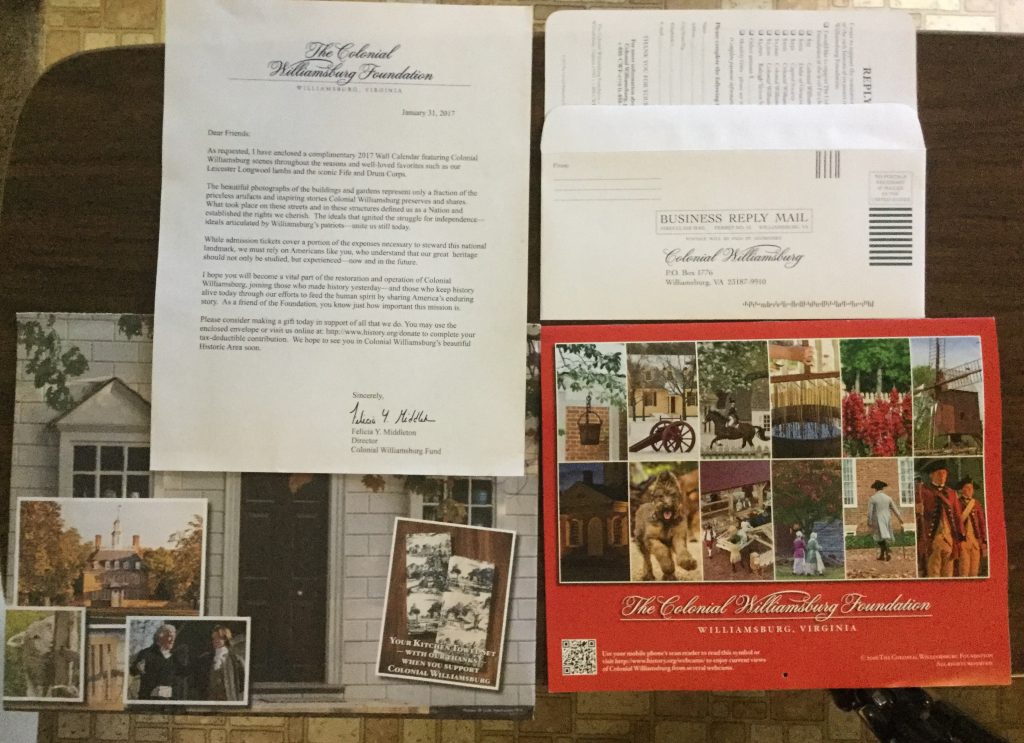 Free 2017 Colonial Williamsburg Calendar