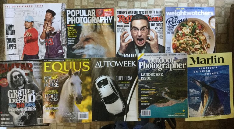 📬 2-17-2017 Free mail ⚾️ ESPN 📸 Popular Photographer 💎 Rolling Stone 🍱 Weightwatchers 🎸 Guitar World 🐴 EQUUS 🚗 Autoweek 🎥 Outdoor Photographer 🐟 Marlin 🐠 🦀
