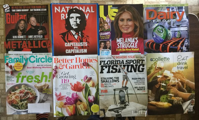 📬 2-25-2017 Free mail 🎸 Guitar World 🌎 National Review 🎭 US weekly 🍛 Dairy Foods 👩‍👩‍👧‍👦 Family Circle 🌺 Better Homes & Gardens 🐳 Florida Sport Fishing 🎣 Collette Travis guide 🐒 🐝