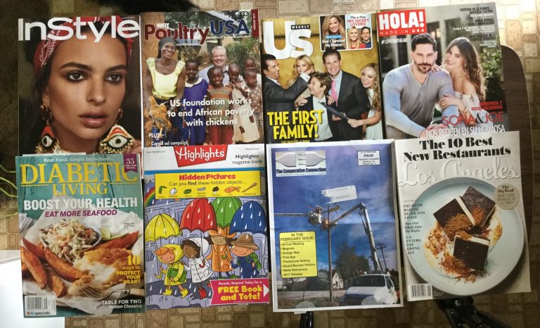 📬 2-7-2017 Free mail 🎪 InStyle 🐓WATT Poultry USA 🇺🇸 US Weekly 🦄 HOLA made in USA 🍕 Diabetic Living 👧🏼 Highlights 💡The Cooperative Connection 🔮 Los Angeles 💈