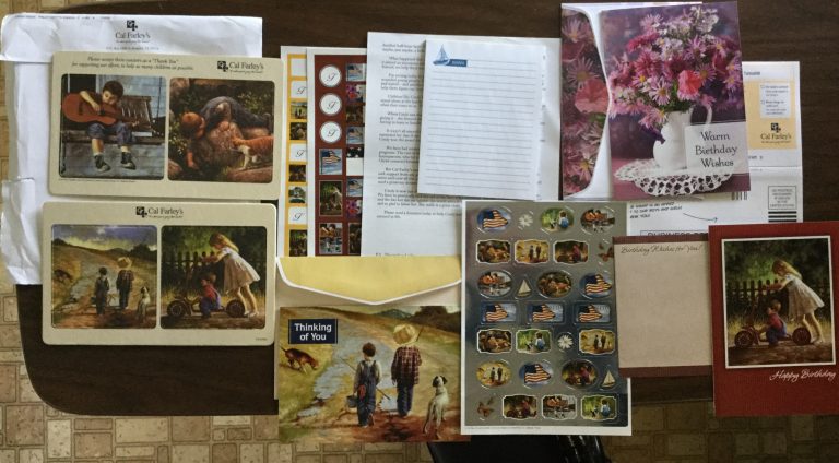 Free Cal Farley’s Coasters,   Address labels,   Cards,  Stickers and note pad