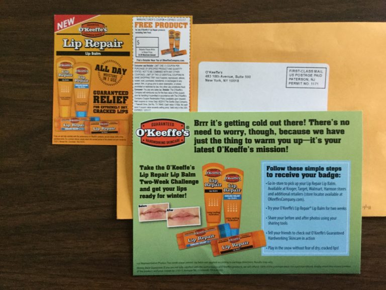 Free O’Keeffe’s Lip Repair coupon