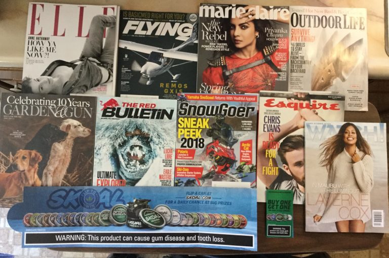 📬 3-16-2017 Free mail 👙 ELLE ✈️ Flying 💆🏻 Marie Claire 🏕 Outdoor Life 🔫 Garden&Gun 🚨 The Red Bulletin ⛄️ Snow Goer 🙅🏻‍♂️Esquire 📺 WATCH ⌚️ SKOAL coupon 💰