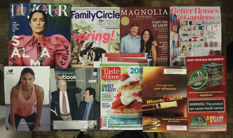 📬 3-29-2017 Free mail 👸🏻 Dujour 🐇 Family Circle 👩‍❤️‍💋‍👩 The Magnolia Journal 📓 Better Homes & Gardens 👚 New Balance 👩🏻‍🌾 The Wayne County Outlook 🍓 Taste of Home 🏡 Blank&Mild and Grizzly coupons 🚬 🎯