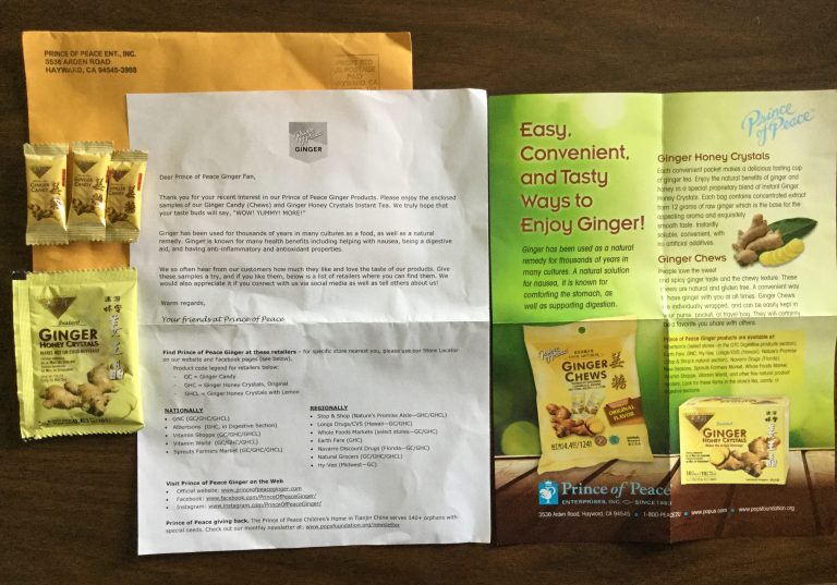 Free Prince of Peace Ginger Candy  and Ginger   Honey Crystals