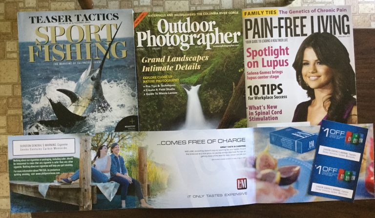 📬 3-22-2017 Free mail 🐟 Sports Fishing 🎣  🎥 Outdoor Photographer 💉 Pain-Free Living 🚬 L&M coupons 💰