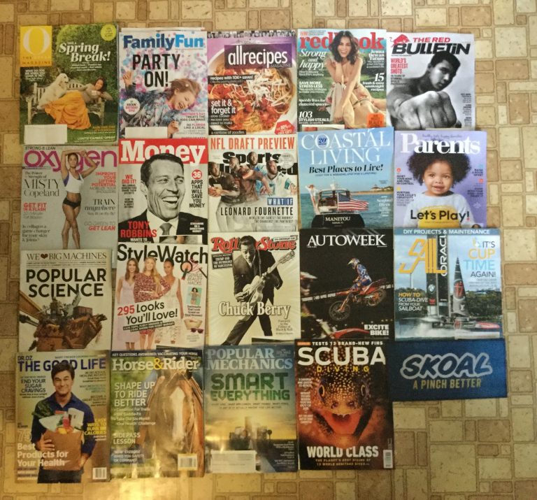 📬 4-13-2017 Free mail ⛱ O 🎡 Family Fun 🍝 All Recipes 📕 RedBook 📮 The Red Bulletin 👙 Oxygen 💰 Money 🏈 Sports Illustrated 🏝 Coastal Living 👪 Parents 🚀 Popular Science 👗 Style Watch 💎 Rolling Stones 🏍 Autoweek ⛵️ Sail 💉Dr OZ The Good Life 🐎 Horse&Rider ⚗️ Popular Mechanics 💦 Scuba Diving 🎯 SKOAL coupons 💵 ✂️
