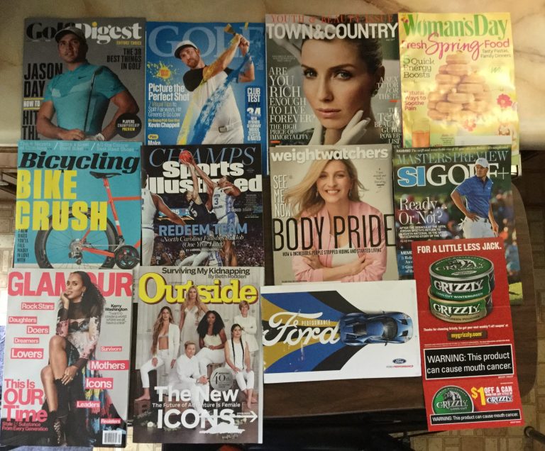 📬 4-6-2017 Free mail  🏌🏻Golf Digest ⛳️ Golf 💆🏻 Town&County 🐥Woman’s Day 🚵🏻‍♀️ Bicycling 🏀 Sports Illustrated 🍟 Weight Watchers ⛳️ SI Golf 🤷🏾‍♀️ Glamour 🌈 Outside 🚙 Ford Performance guide 🐨 Grizzly coupon 🐾 🚜