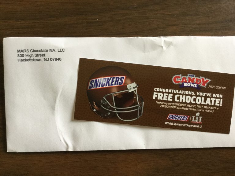 Winner in The 2017 Candy Bowl Game and Sweepstakes