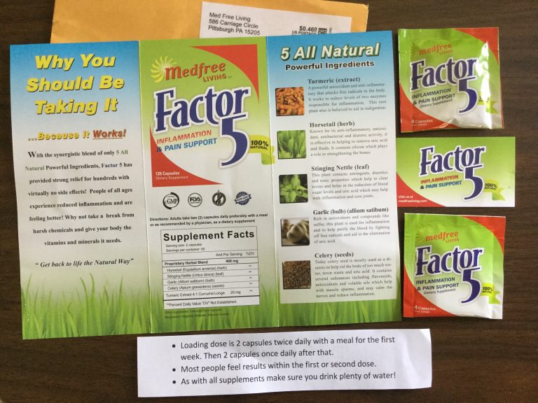 Free Medfree Living Factor 5 Inflammation & Pain Support Capsules