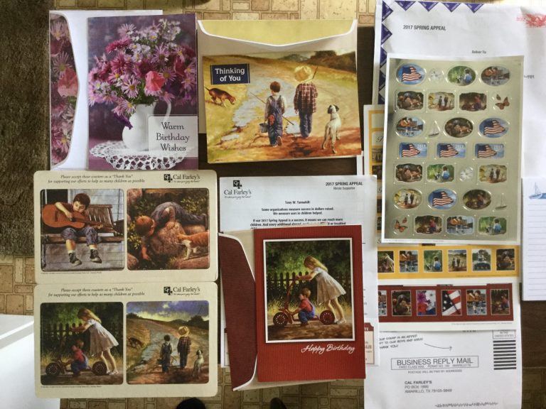Free Cal Farley’s Coasters, Cards, Stickers, note pad, and address labels