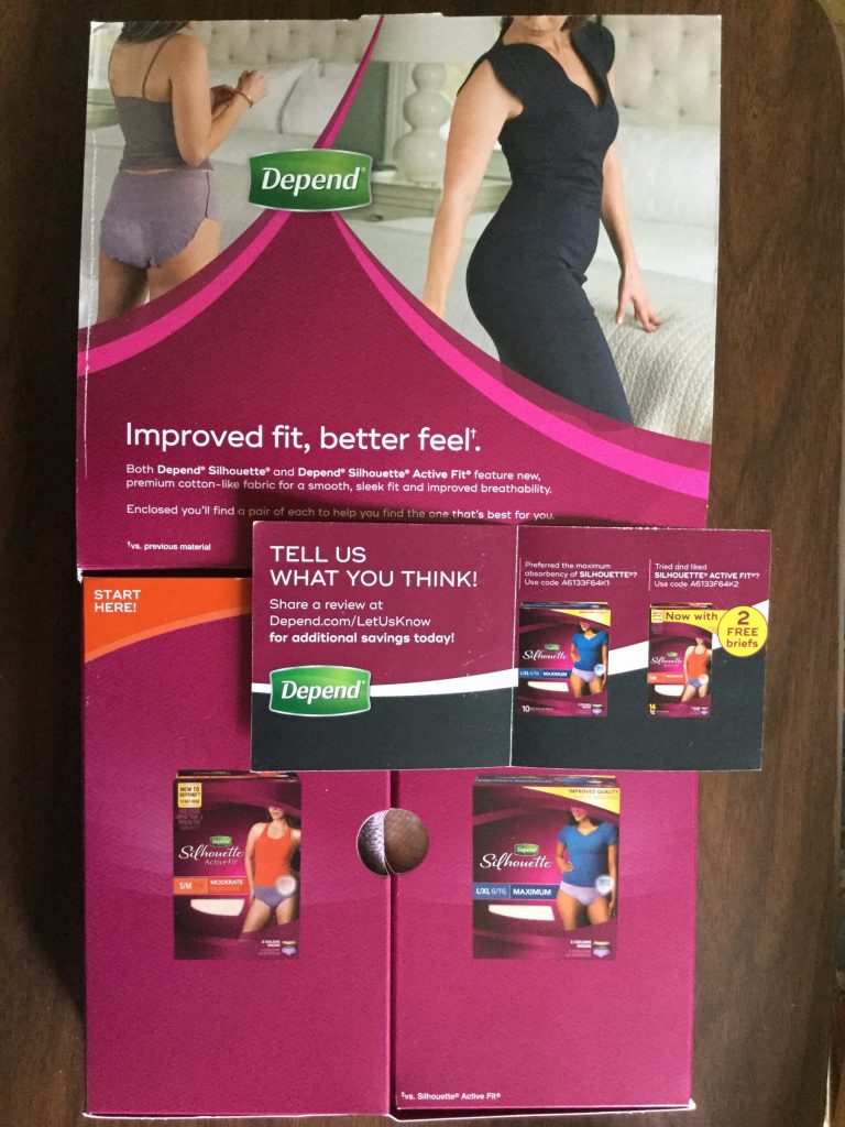 Free Depend Silhouette and Depend Silhouette Active Fit samples