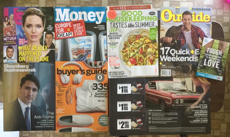 📬 5-15-2017 Free Mail 💆🏻 US weekly 💰money 🥗 Good Housekeeping 🌈 Outside with 3M Nexcare 💦 waterproof bandages 💵 Bloomberg Businessweek 🎯Outside buyers guide 🚬 Winston coupons 💸