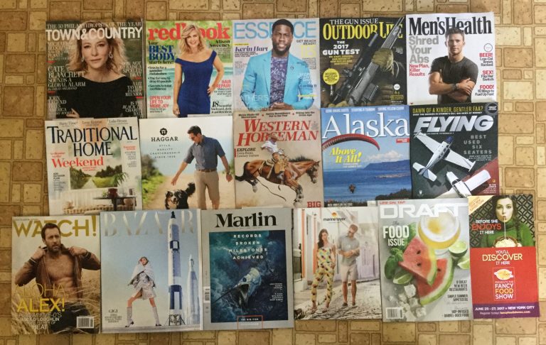 📬 5-18-2017 Free Mail 💆🏻 Town&County 📕 RedBook 👨🏿‍✈️ Essence 🔫 Outdoor Life 🙅🏻‍♂️ Men’s Health 🏕 Traditional Home 🏡 HAGGAR 🏇🏼 Western Horseman ☃️ Alaska ✈️ Flying 💁🏻‍♂️ Watch 💁🏼 Harper’s Bazaar 🐟 Marlin 🐠 Marine Layer 🍻 Draft 🍖 Fancy Food Show 🍤