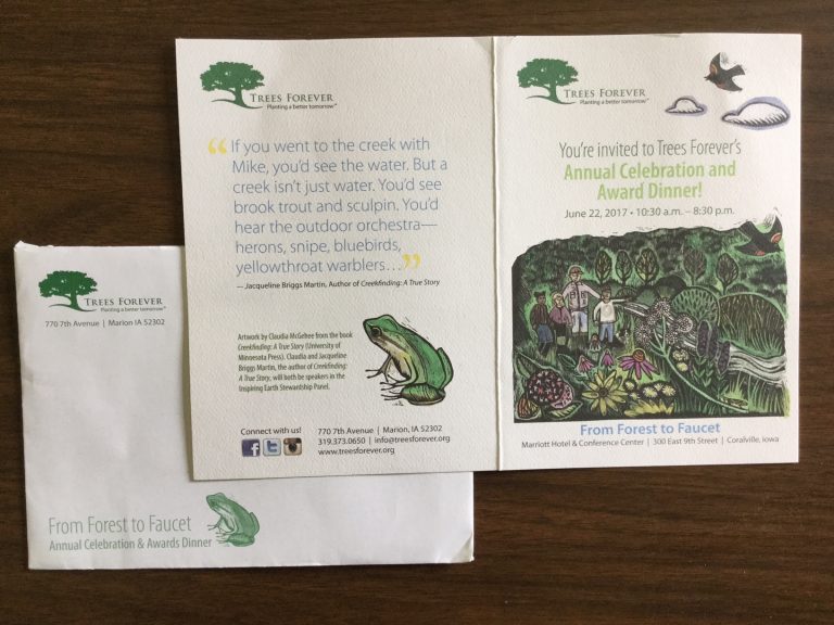 📬 🎉 Thank you very much Trees Forever 🌲 🌳 Invitation to Tree Forever Annual Celebration and Award Dinner 🥘 🥇 :)