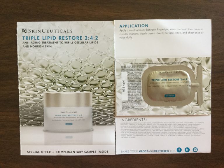 Free SkinCeuticals Triple Lipid Restore Correct sample