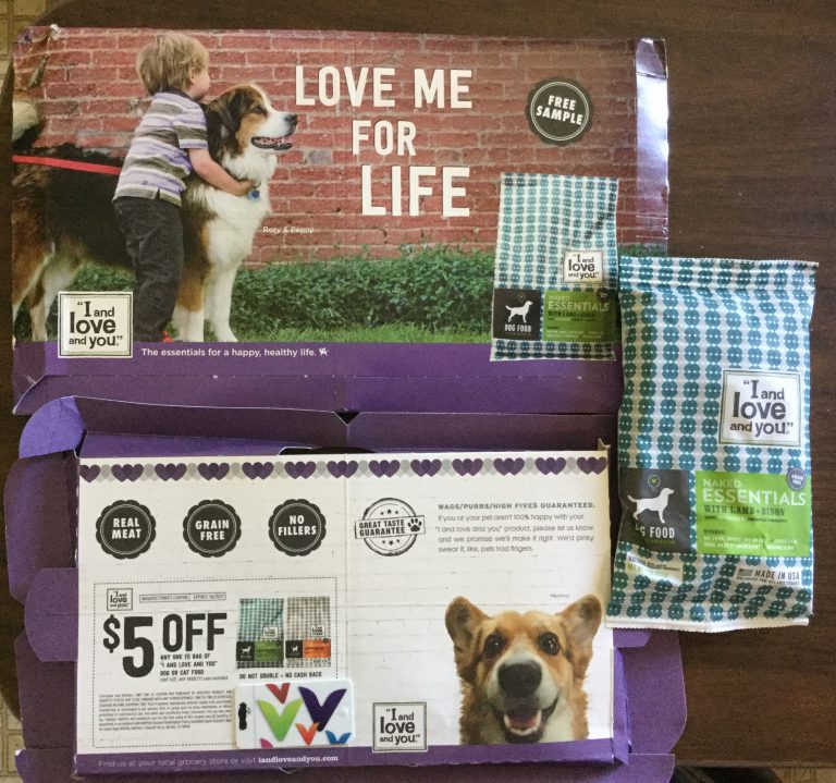 Free I and love and you Naked Essentials dog food sample