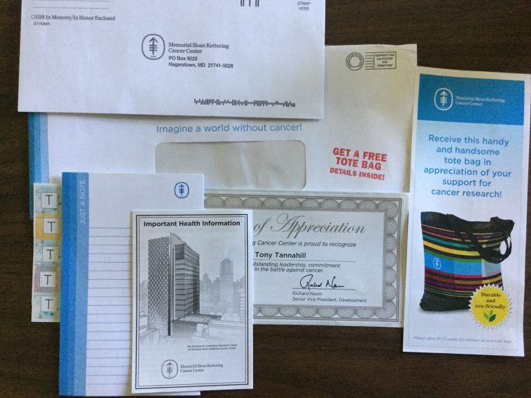 Free Memorial Sloan Kettering Cancer Center  Note Pad and Address Labels