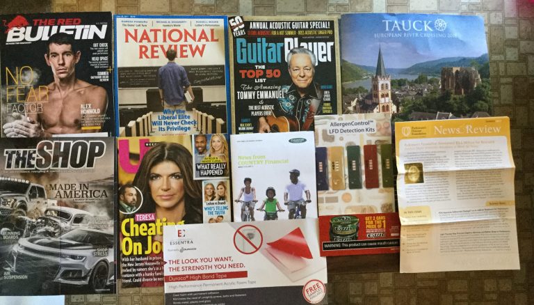 📬6-19-2017 Free Mail 🦑 The Red Bulletin 🌎 National Review 🎸Guitar Player 🎪TAUCK 🚗The SHOP 🎭US weekly 🗳ESSENTRA 🚲Country Financial ⚗️Webber Scientific 🐾 Grizzly 💉Parkinson’s Disease Foundation Newsletter 📚