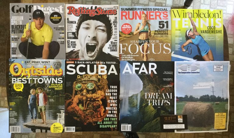 📬 6-8-2017 Free Mail  ⛳️ Golf Digest 🙆🏻‍♂️ Rolling Stone 🏃🏽‍♀️ Runner’s World 🎾 Tennis ⛵️Outside 🤽🏻‍♀️Scuba Diving 🌏 AFAR  🚬 Marlboro coupon 💡 The Cooperative Connection 📡 🌇