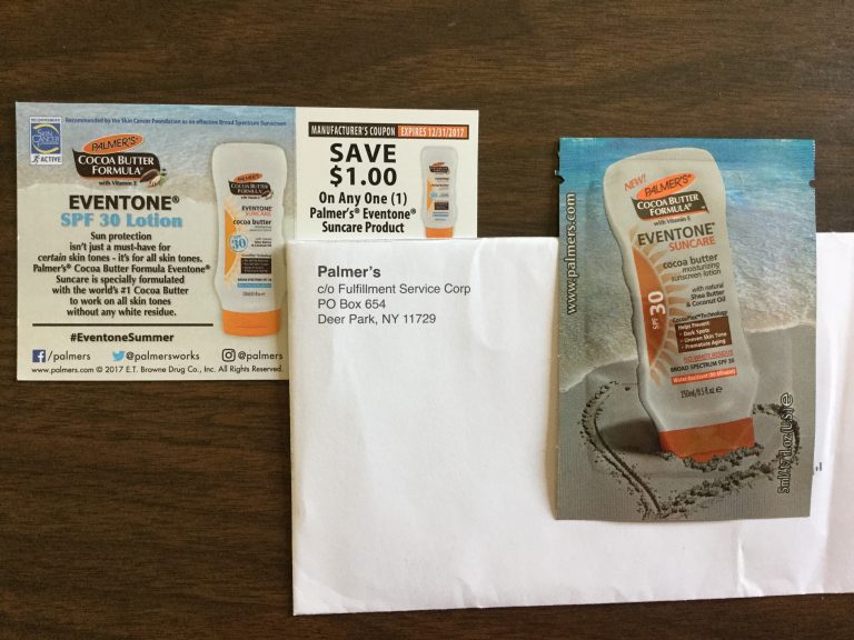 Free Palmer’s Eventone Sun Care SPF 30