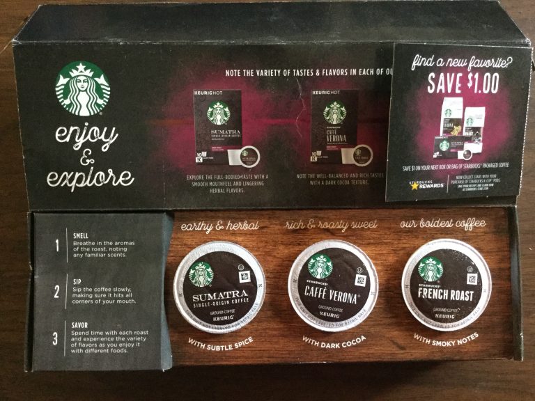 Free Starbucks Sumatra  Caffe Verona  and French Roast Coffee samples