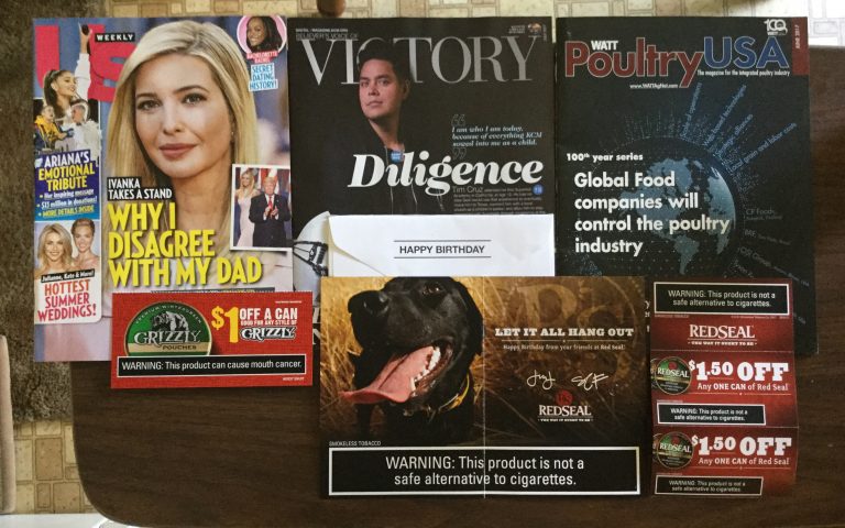 📬 6-12-2017 Free Mail 💆🏻 US weekly ✝️ Believer’s Voice of Victory 🐓WATT Poultry USA 🇺🇸 Grizzly coupon 🦑 Birthday 🎉 Card and coupons from Red Seal 🦐