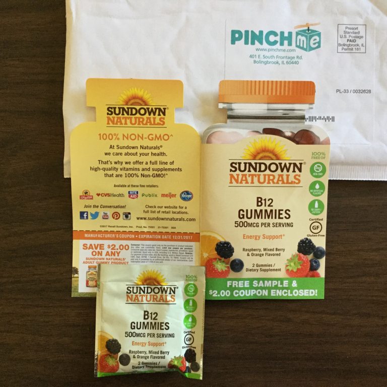 Free Sundown Naturals B12 Gummies and coupon