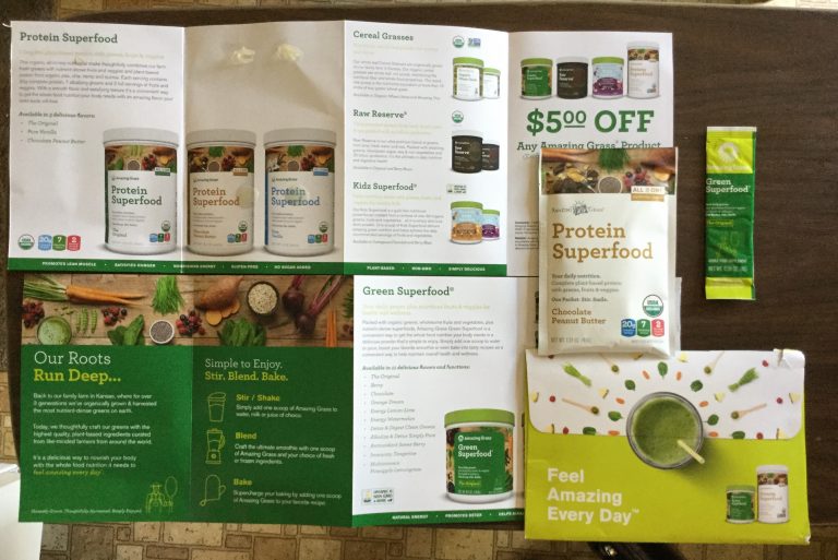 Free Amazing Grass Protein Superfood and Green Superfood samples