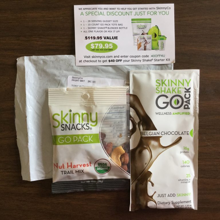 Free Skinny Snacks Go Pack and Skinny Shake Go Pack