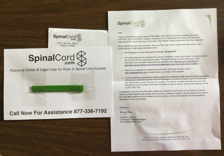 Free SpinalCord.com Wristband
