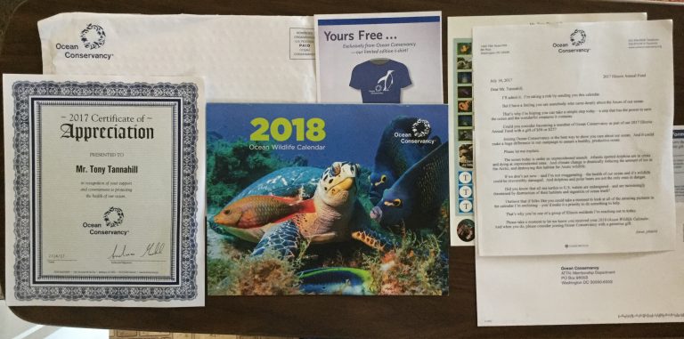 Free Ocean Conservancy 2018 Ocean Wildlife Calendar,  Address Labels and stickers